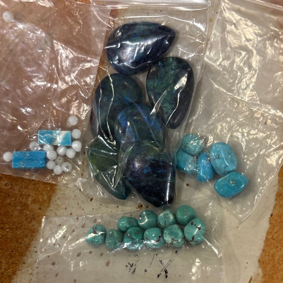 Assorted Blue and Turquoise Beads - Picture 2 of 11